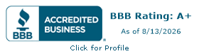 BBB Accredited Business A+ Rating